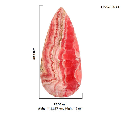 Rhodochrosite Argentina 27.35x59.6x6 mm Pear Shape Polished Gemstone LS95-05873