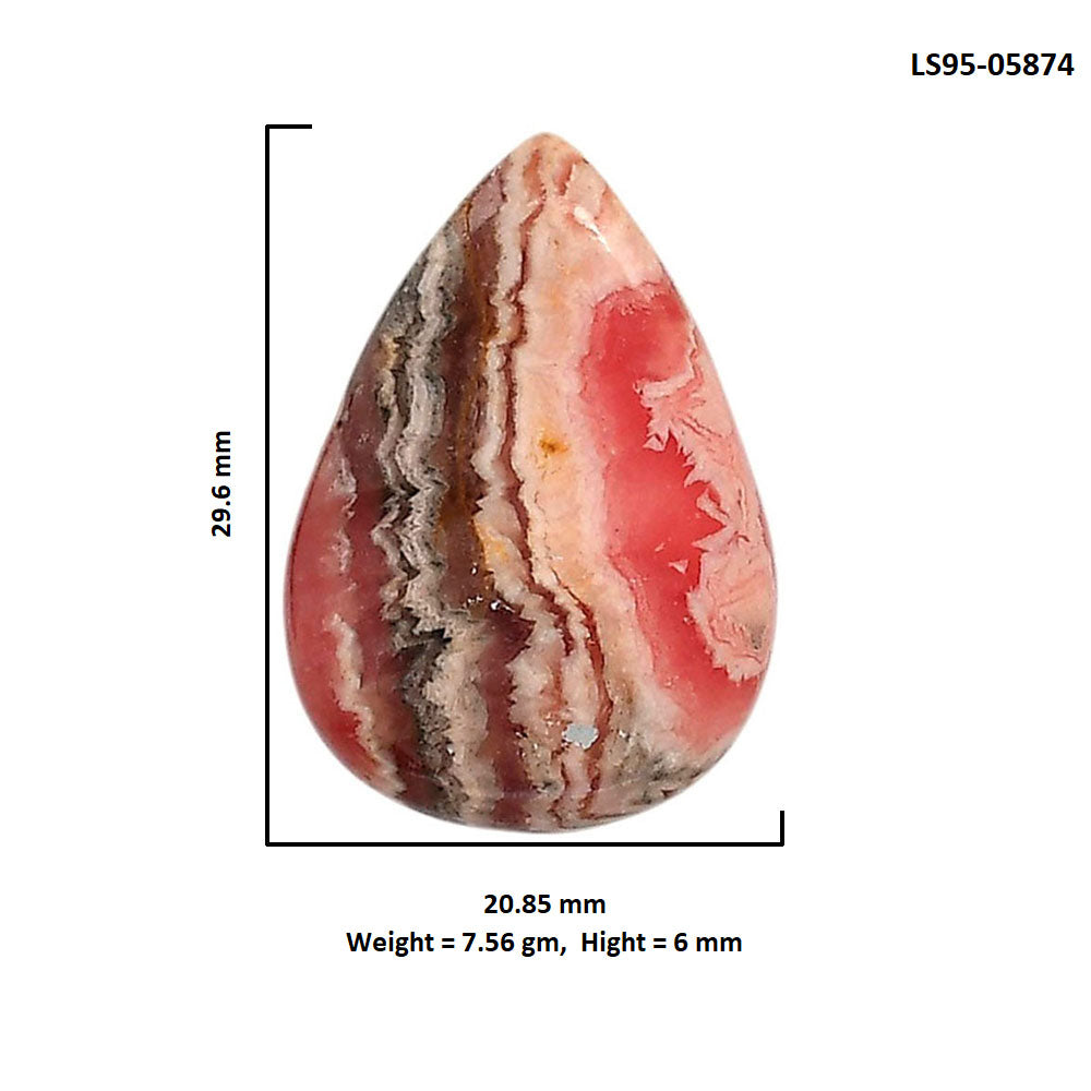 Rhodochrosite Argentina 20.85x29.6x6 mm Pear Shape Polished Gemstone LS95-05874