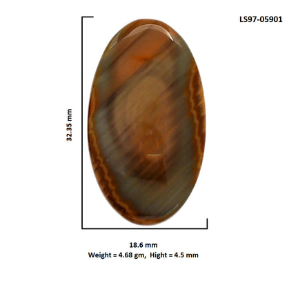 Imperial Jasper 18.6x32.35x4.5 mm Oval Shape Polished Gemstone LS97-05901
