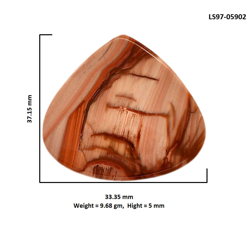 Imperial Jasper 33.35x37.15x5 mm Heart Shape Polished Gemstone LS97-05902