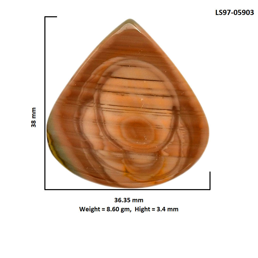 Imperial Jasper 36.35x38x3.4 mm Heart Shape Polished Gemstone LS97-05903