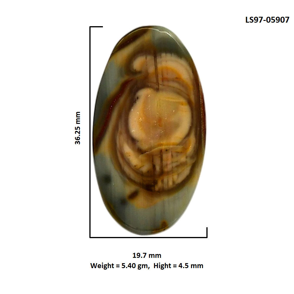 Imperial Jasper 19.7x36.25x4.5 mm Oval Shape Polished Gemstone LS97-05907