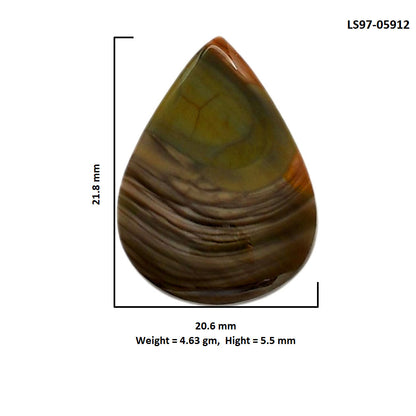 Imperial Jasper 20.6x21.8x5.5 mm Pear Shape Polished Gemstone LS97-05912