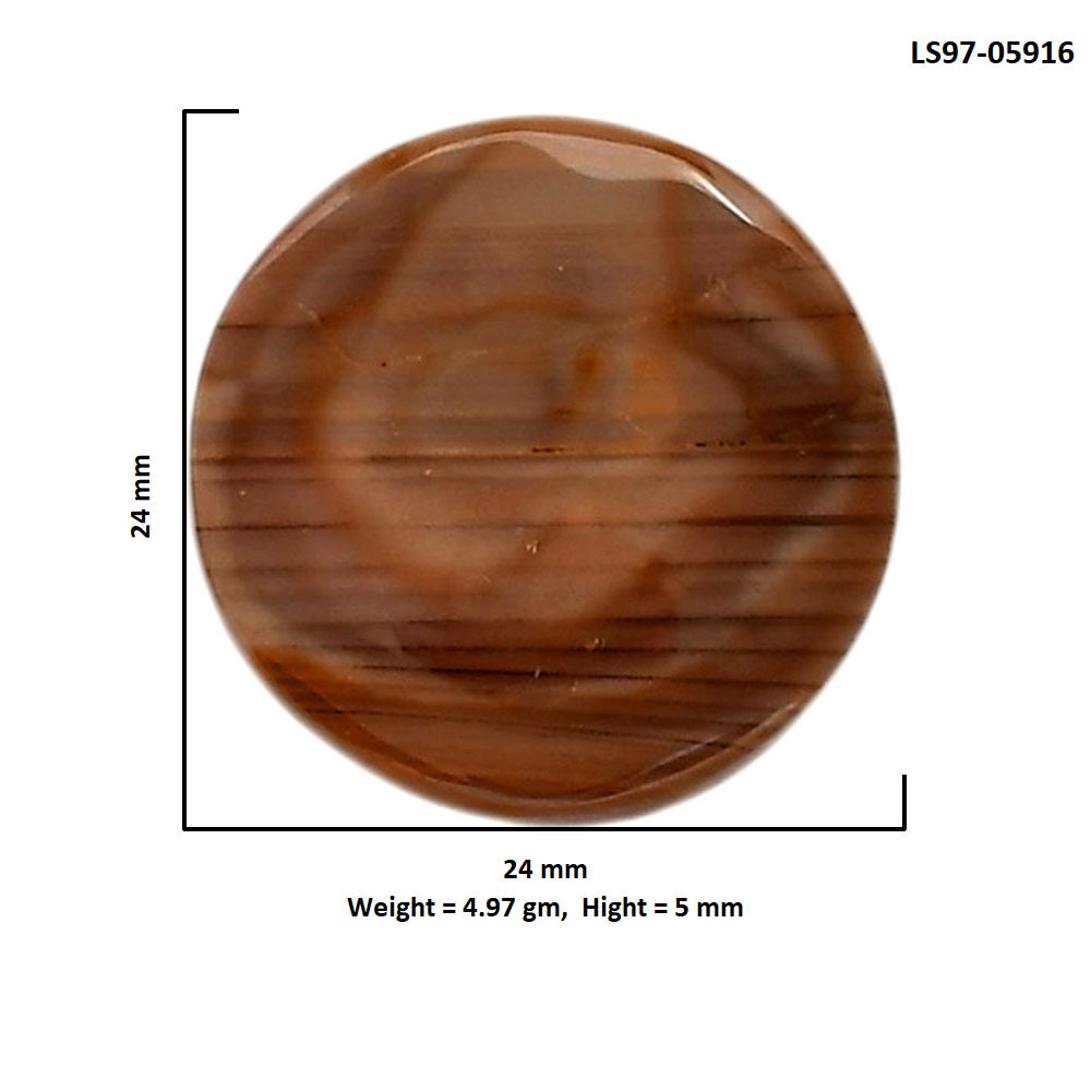 Imperial Jasper 24x24x5 mm Round Shape Polished Gemstone LS97-05916