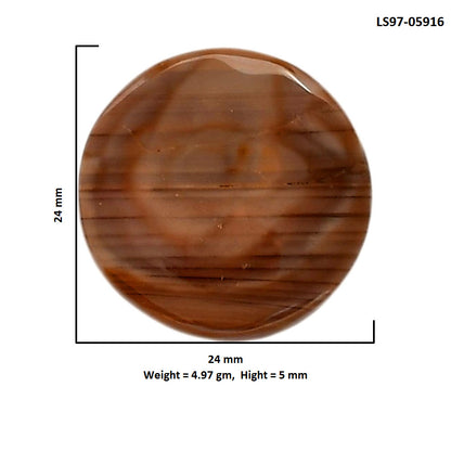 Imperial Jasper 24x24x5 mm Round Shape Polished Gemstone LS97-05916
