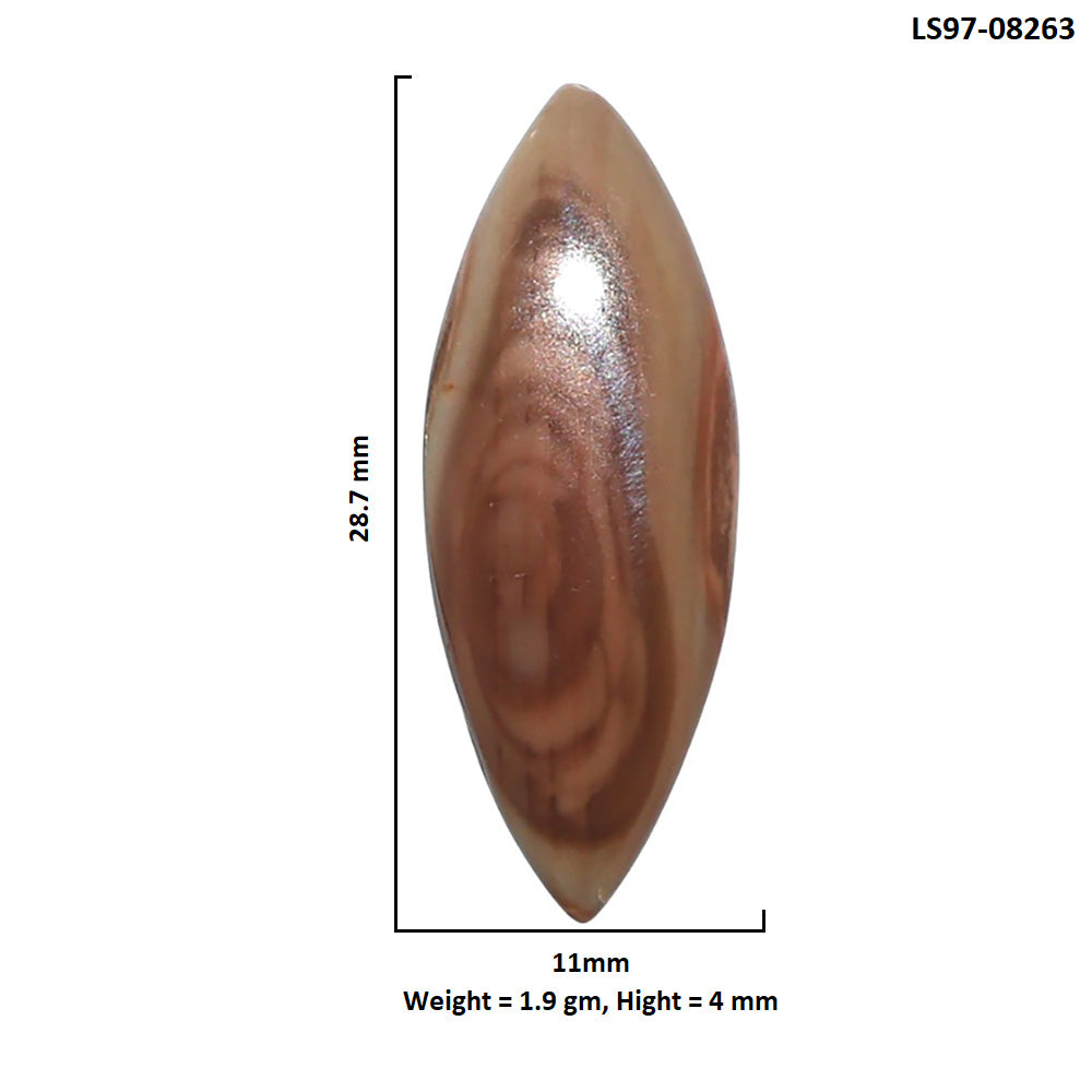 Imperial Jasper 11x28.7x4 mm Marquise Shape Polished Gemstone LS97-08263