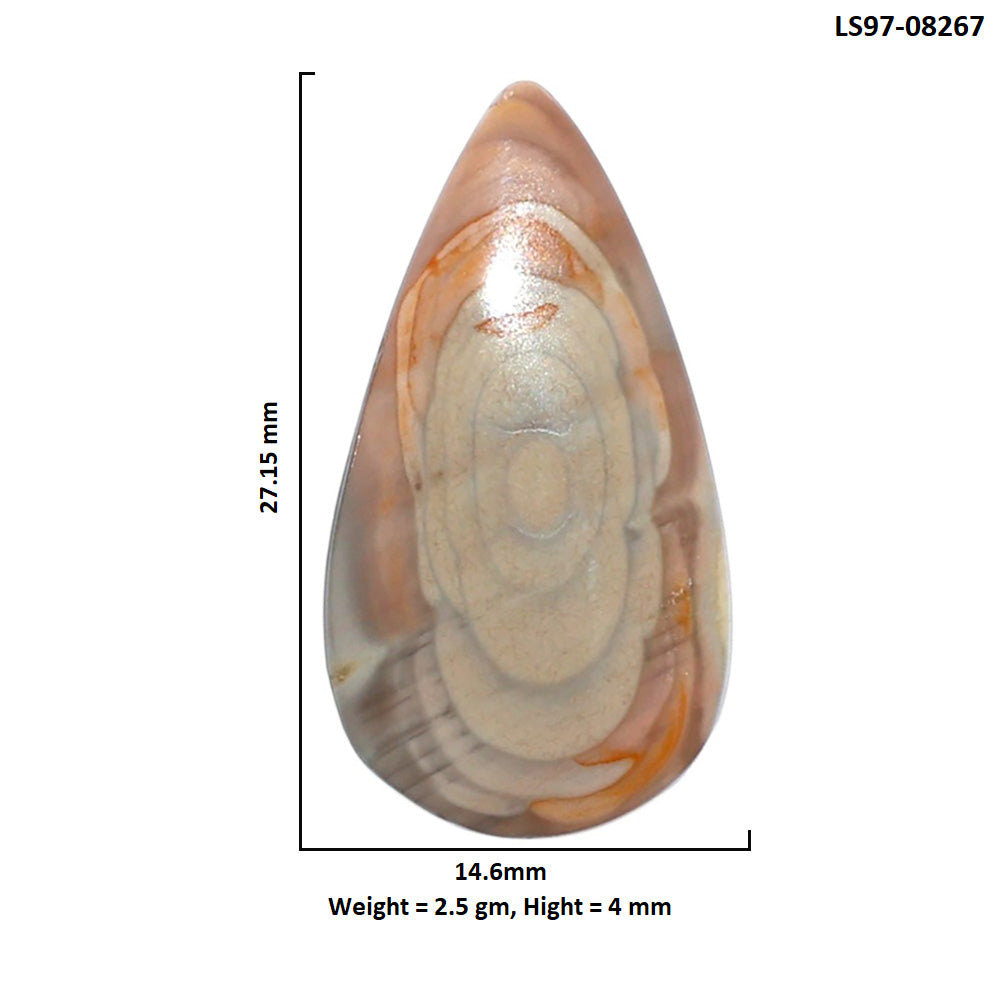 Imperial Jasper 14.6x27.15x4 mm Pear Shape Polished Gemstone LS97-08267