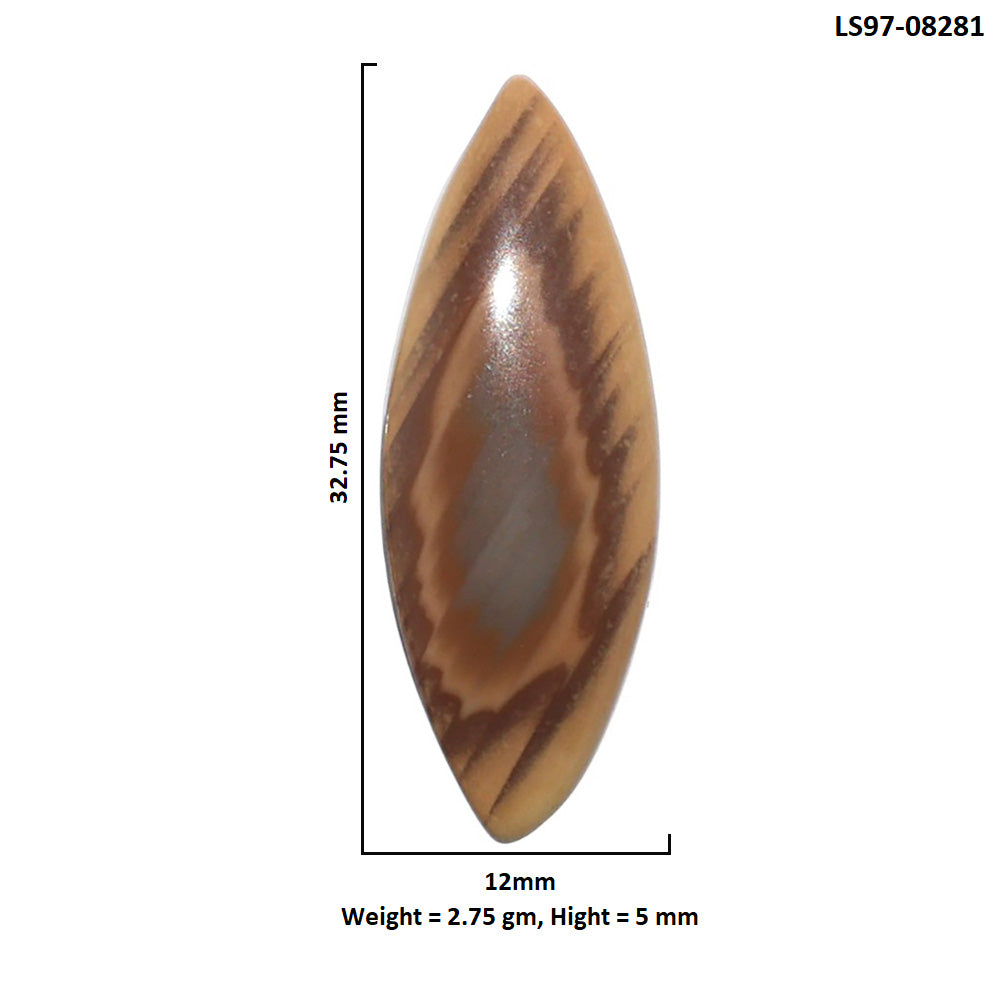 Imperial Jasper 12x32.75x5 mm Marquise Shape Polished Gemstone LS97-08281