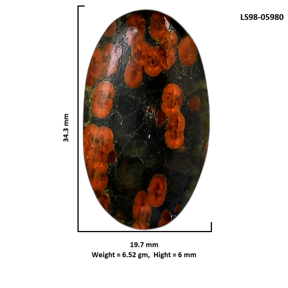 Peanut Obsidian 19.7x34.3x6 mm Oval Shape Polished Gemstone LS98-05980