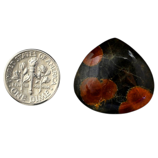 Peanut Obsidian 24x25.4x6.5 mm Heart Shape Polished Gemstone LS98-05981