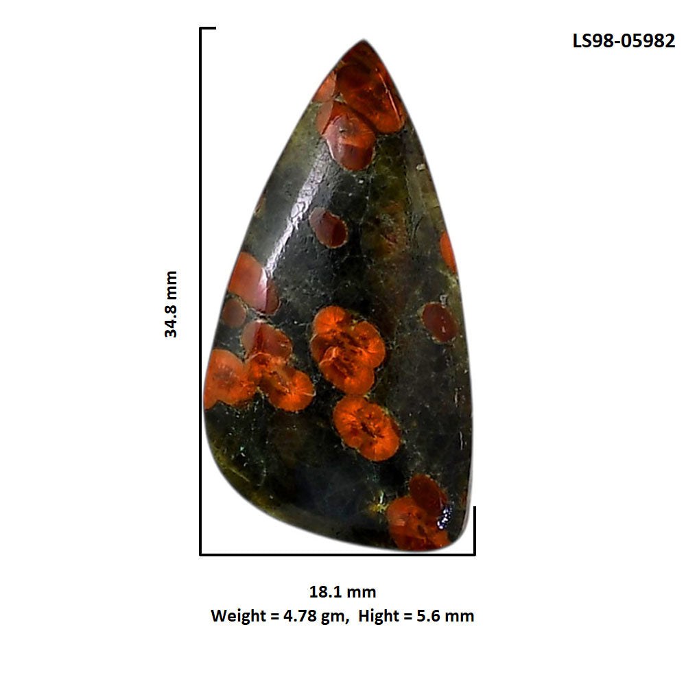 Peanut Obsidian 18.1x34.8x5.6 mm Fancy Shape Polished Gemstone LS98-05982