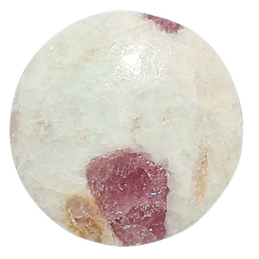 Natural Pink Tourmaline in Quartz 19x19x5 mm Round Shape Polished Gemstone LS99-010002