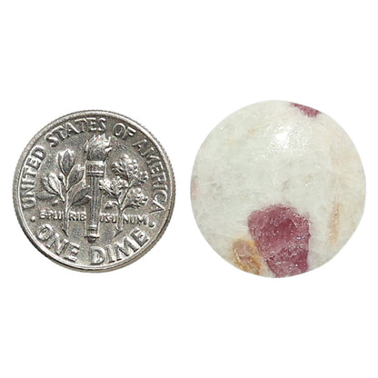 Natural Pink Tourmaline in Quartz 19x19x5 mm Round Shape Polished Gemstone LS99-010002