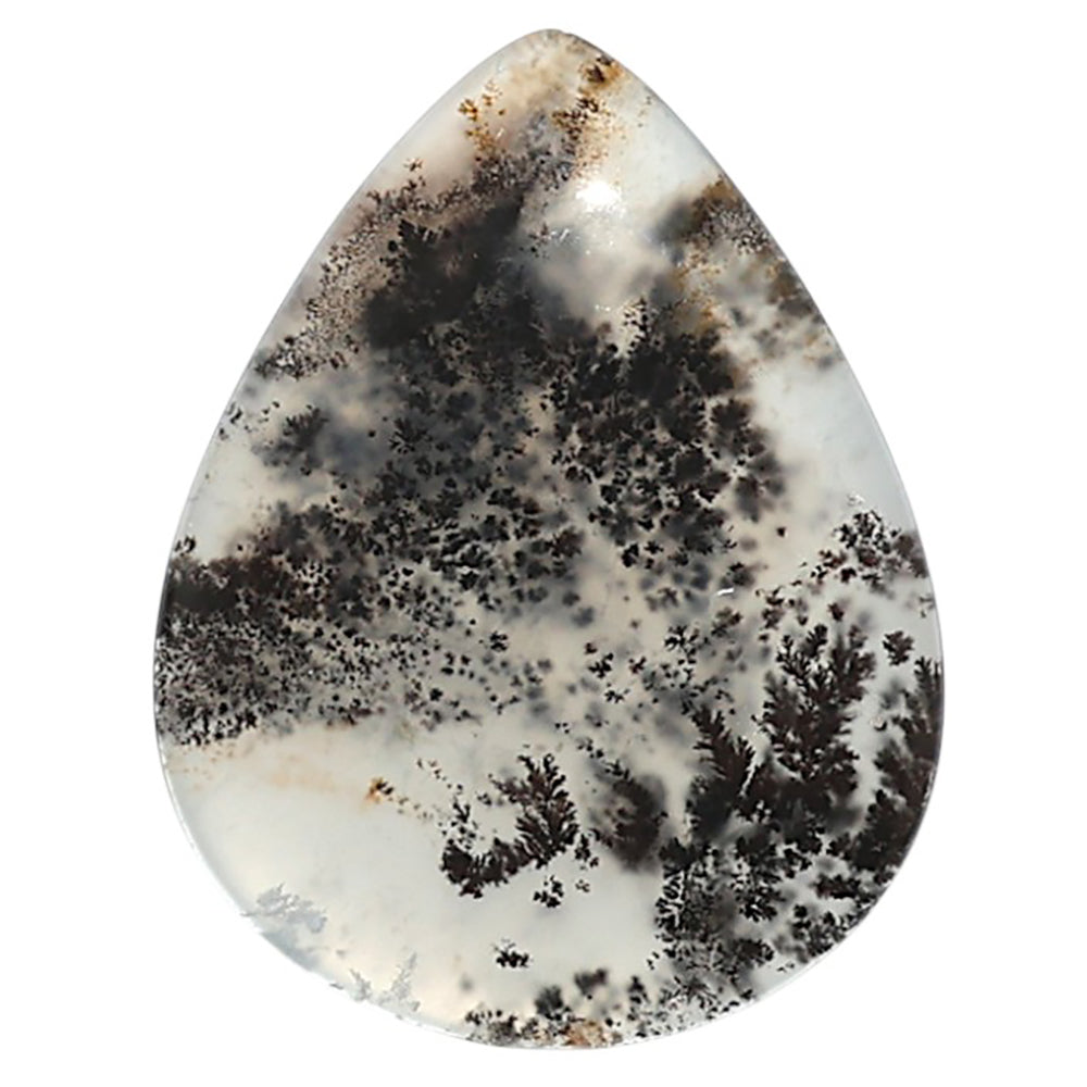 Natural Robinson Ranch Plume Agate 24x30.7x3 mm Pear Shape Polished Gemstone LS99-010005