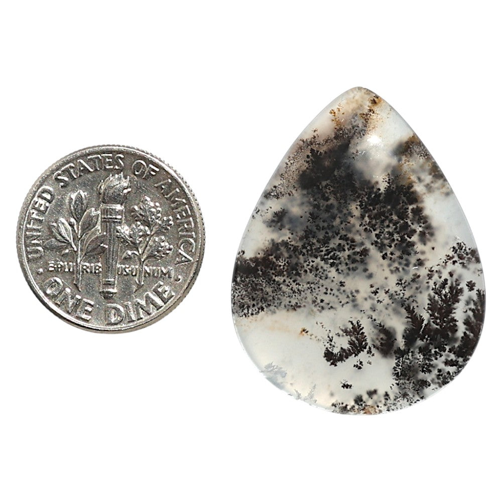 Natural Robinson Ranch Plume Agate 24x30.7x3 mm Pear Shape Polished Gemstone LS99-010005
