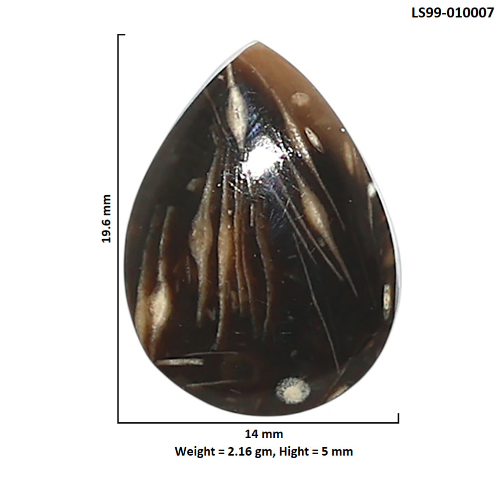 Natural Bat Cave Jasper 14x19.6x5 mm Pear Shape Polished Gemstone LS99-010007