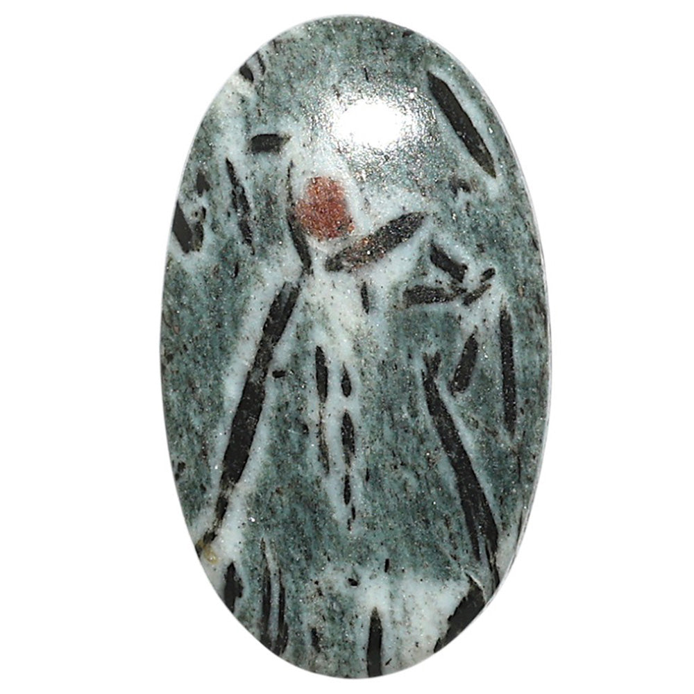 Natural Hornblende 24x40.6x5.3 mm Oval Shape Polished Gemstone LS99-010025
