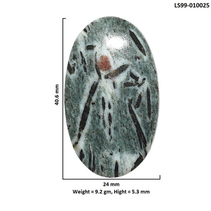 Natural Hornblende 24x40.6x5.3 mm Oval Shape Polished Gemstone LS99-010025