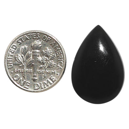 Natural Black Onyx 15.2x22.55x5 mm Pear Shape Polished Gemstone LS99-010027