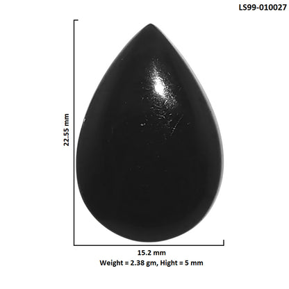 Natural Black Onyx 15.2x22.55x5 mm Pear Shape Polished Gemstone LS99-010027