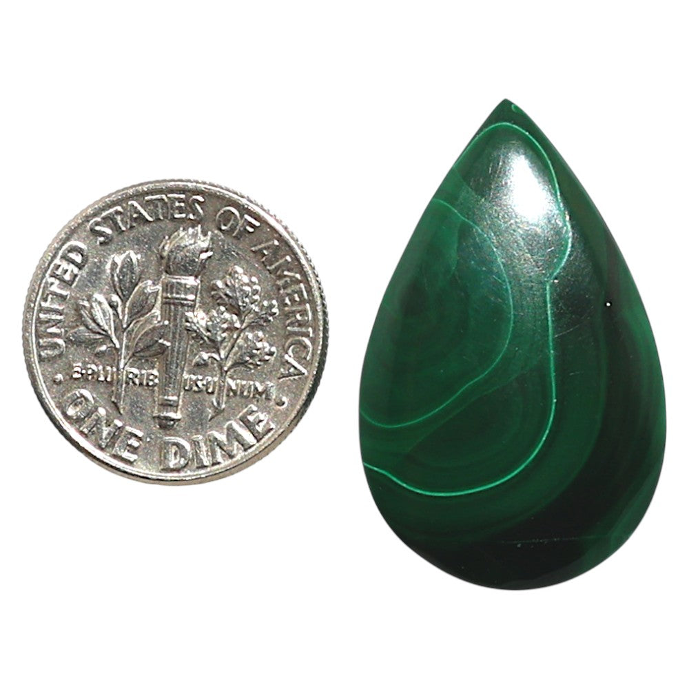 Natural Malachite Eye 18x28.4x5.5 mm Pear Shape Polished Gemstone LS99-010039