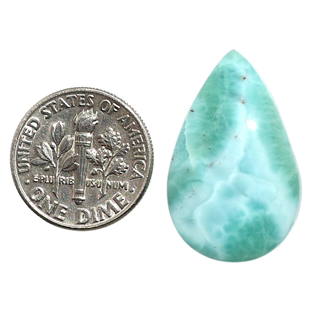 Natural Larimar (Dominican Republic) 16.5x26.15x5.8 mm Pear Shape Polished Gemstone LS99-010048