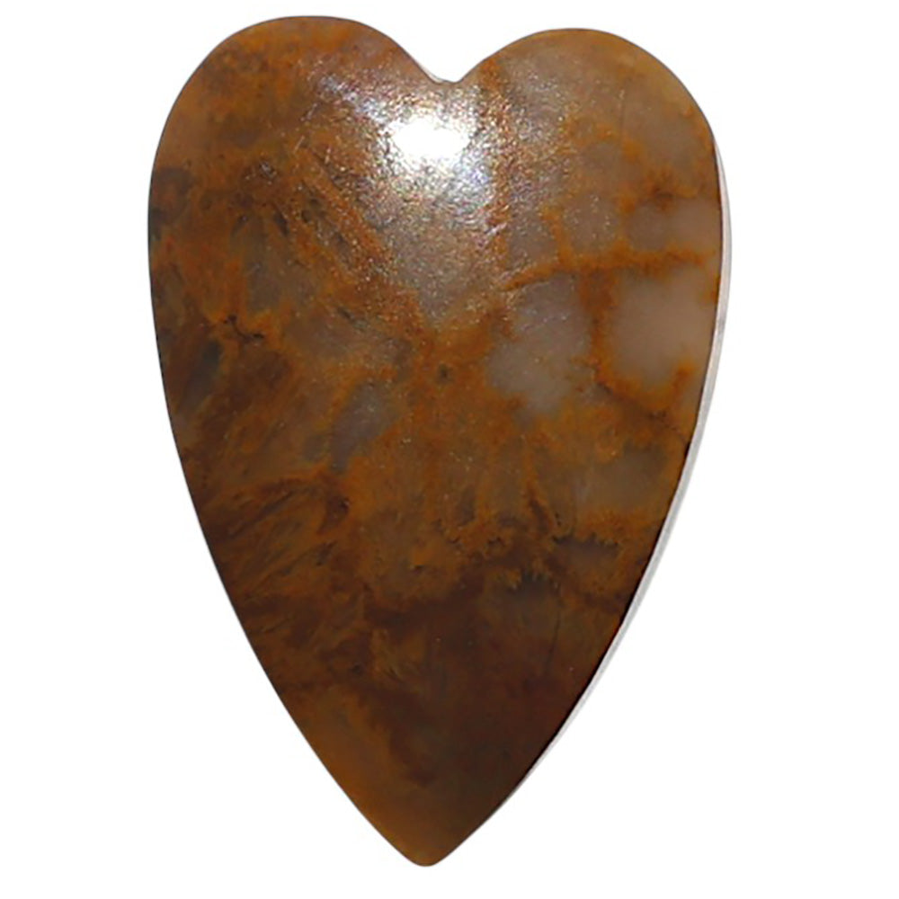 Natural Oregon Moss Agate 17.2x25x4.5 mm Heart Shape Polished Gemstone LS99-010055