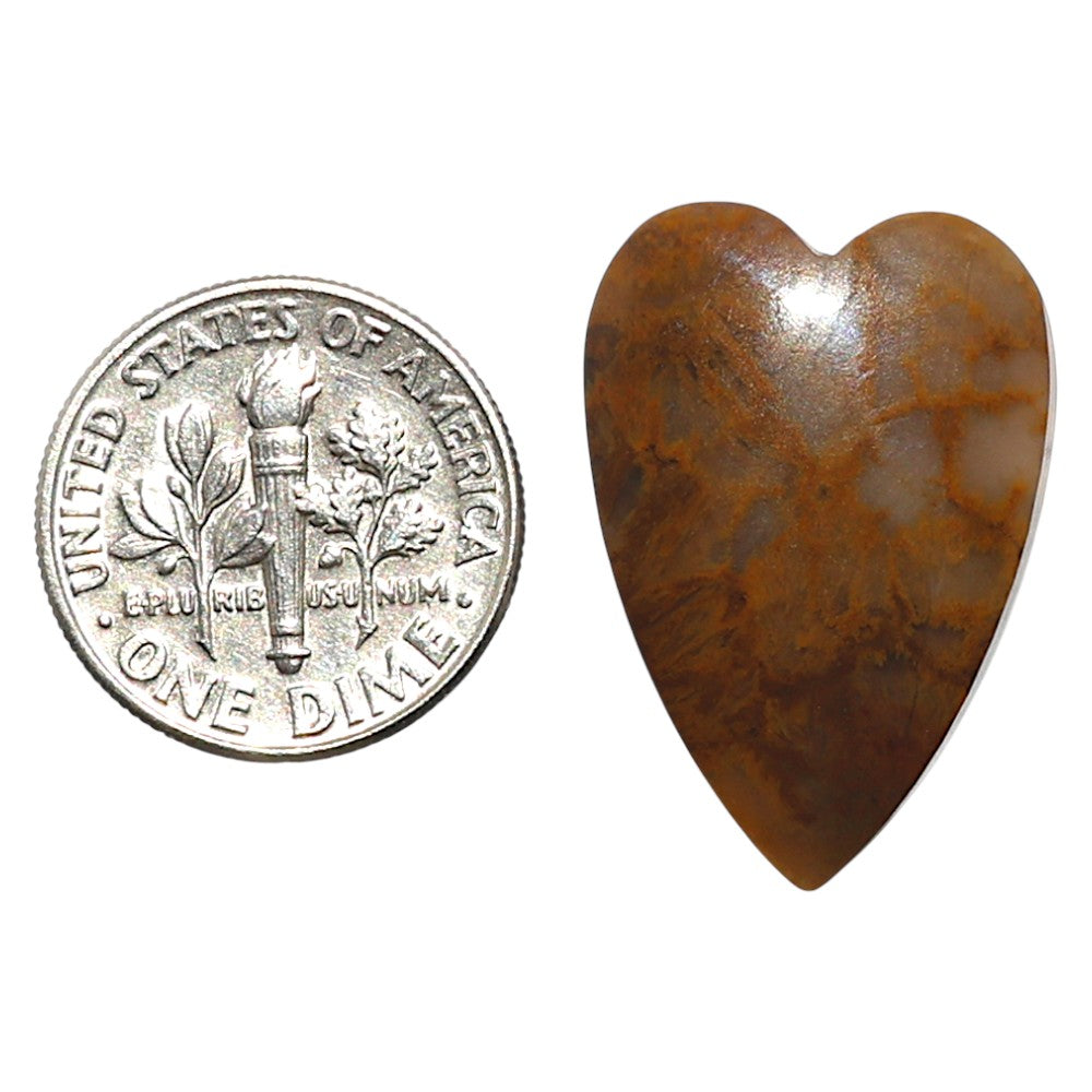 Natural Oregon Moss Agate 17.2x25x4.5 mm Heart Shape Polished Gemstone LS99-010055