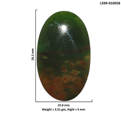 Natural Blood Stone 15.6x26.2x5 mm Oval Shape Polished Gemstone LS99-010058