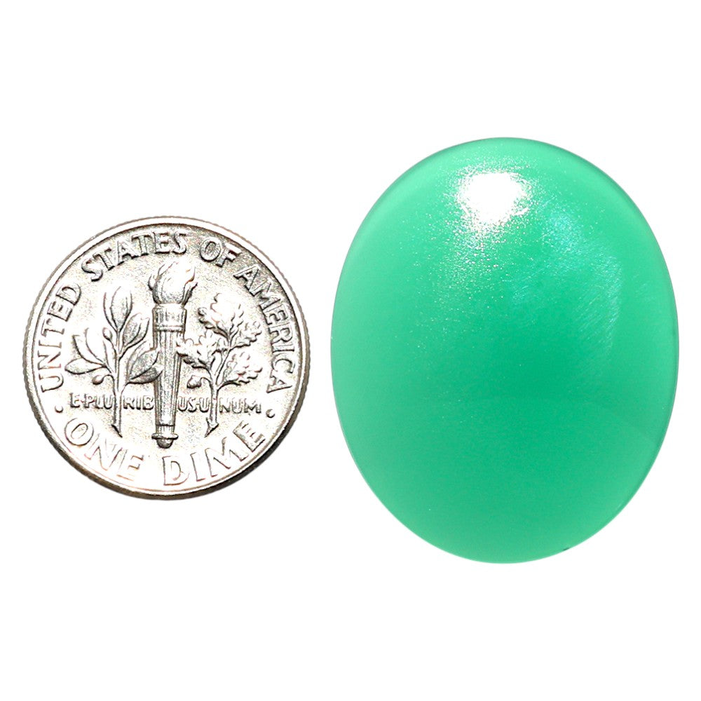 Natural Green Onyx 21.9x26.75x2.7 mm Oval Shape Polished Gemstone LS99-010065