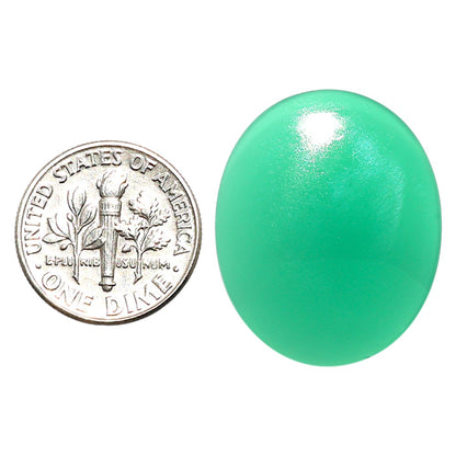 Natural Green Onyx 21.9x26.75x2.7 mm Oval Shape Polished Gemstone LS99-010065