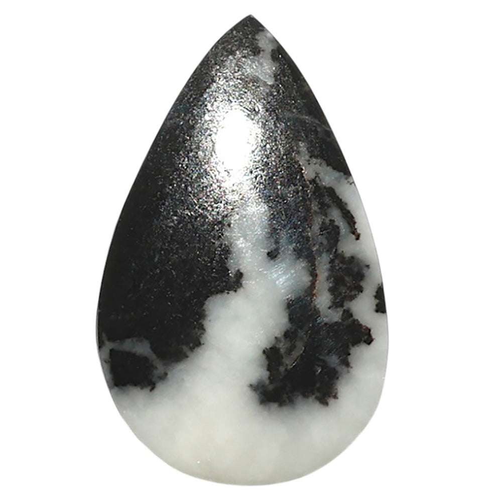 Natural Black Zebra Jasper 15.2x24.9x4.5 mm Pear Shape Polished Gemstone LS99-010067