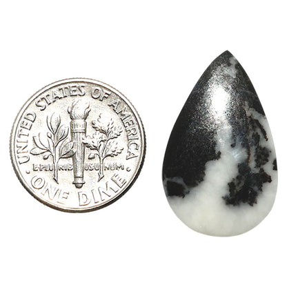 Natural Black Zebra Jasper 15.2x24.9x4.5 mm Pear Shape Polished Gemstone LS99-010067
