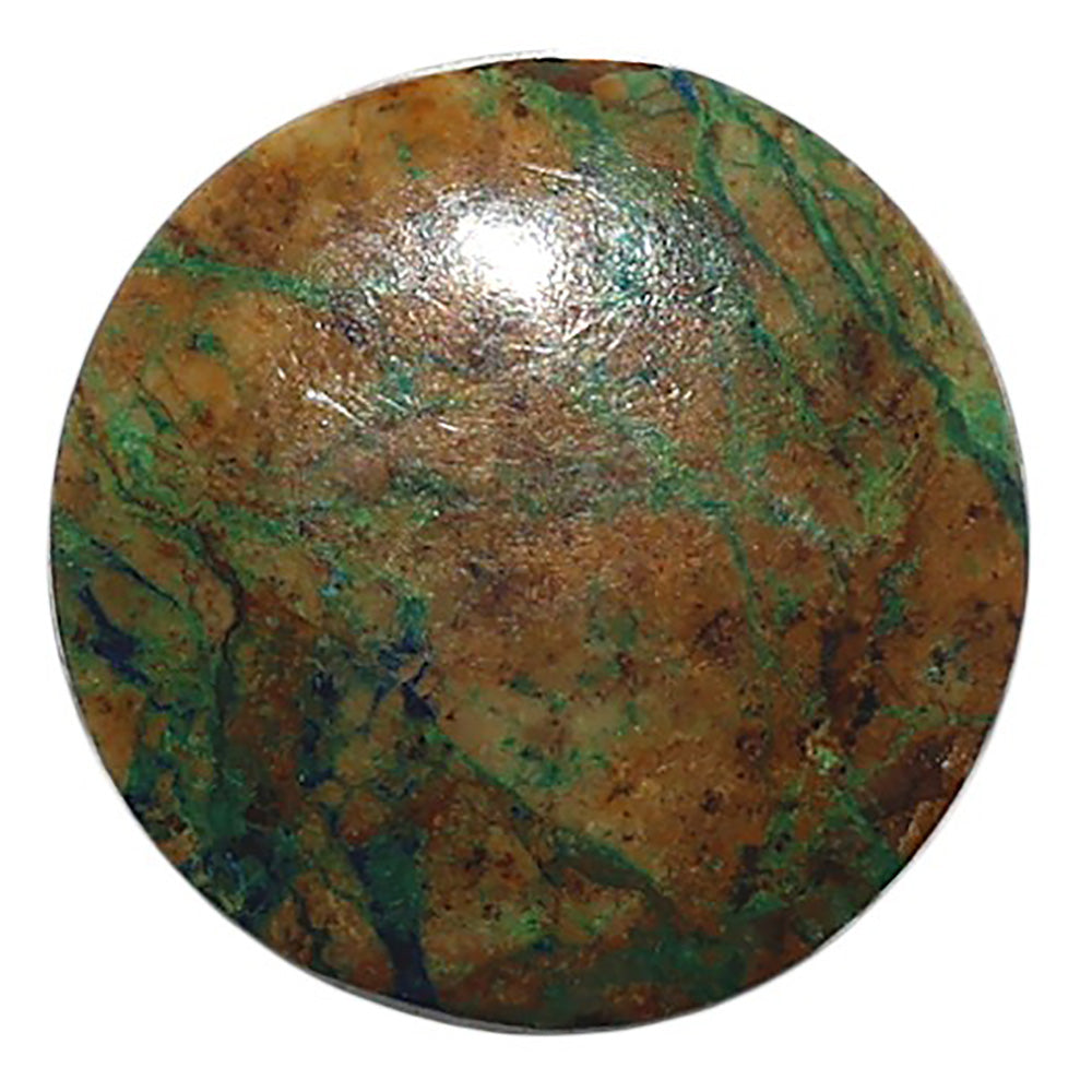 Natural Azurite Chrysocolla 20.1x20.1x4.5 mm Round Shape Polished Gemstone LS99-010071