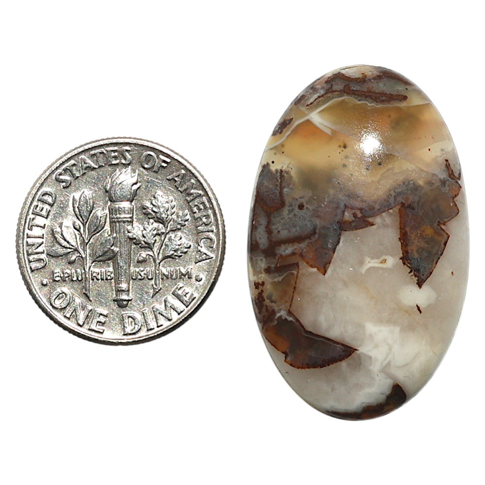 Natural Tube Agate 19x30.4x4.5 mm Oval Shape Polished Gemstone LS99-010085