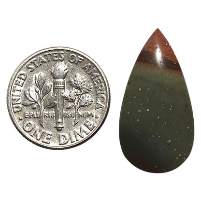 Natural Polygram Jasper 13.1x25x4 mm Pear Shape Polished Gemstone LS99-010088