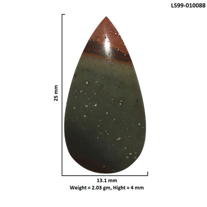 Natural Polygram Jasper 13.1x25x4 mm Pear Shape Polished Gemstone LS99-010088