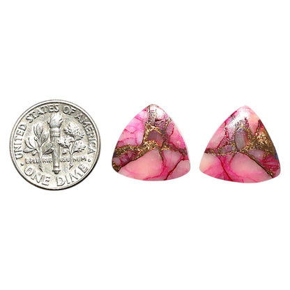 Natural Kingman Pink Dahlia Turquoise 15x15x2 mm Fancy Shape Polished Gemstone LS99-010097