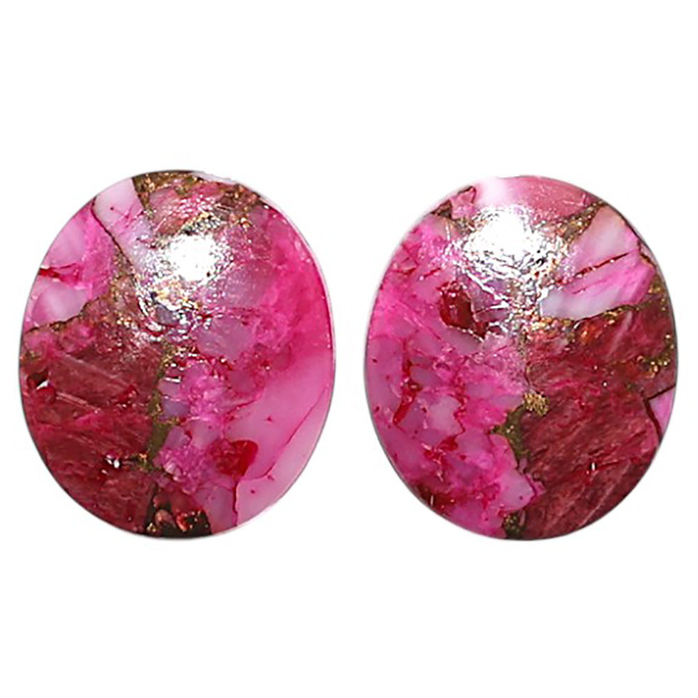 Natural Kingman Pink Dahlia Turquoise 12.2x14.2x3 mm Oval Shape Polished Gemstone LS99-010100