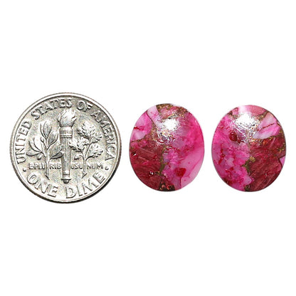 Natural Kingman Pink Dahlia Turquoise 12.2x14.2x3 mm Oval Shape Polished Gemstone LS99-010100
