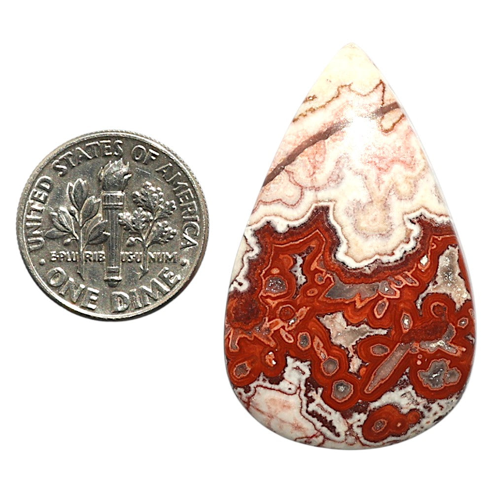 Natural Rosetta Picture Jasper 23.4x37.7x6 mm Pear Shape Polished Gemstone LS99-010268