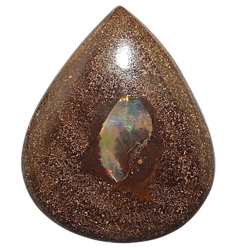 Natural Boulder Opal 28x34.2x6 mm Pear Shape Polished Gemstone LS99-010271