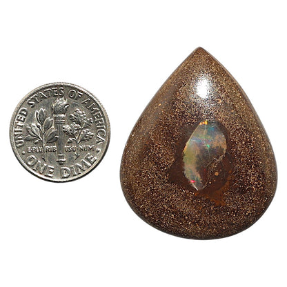 Natural Boulder Opal 28x34.2x6 mm Pear Shape Polished Gemstone LS99-010271