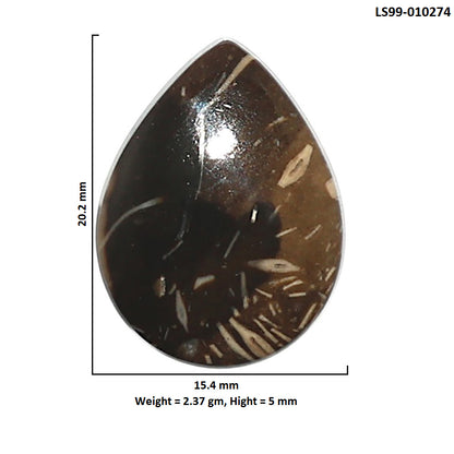Natural Bat Cave Jasper 15.4x20.2x5 mm Pear Shape Polished Gemstone LS99-010274