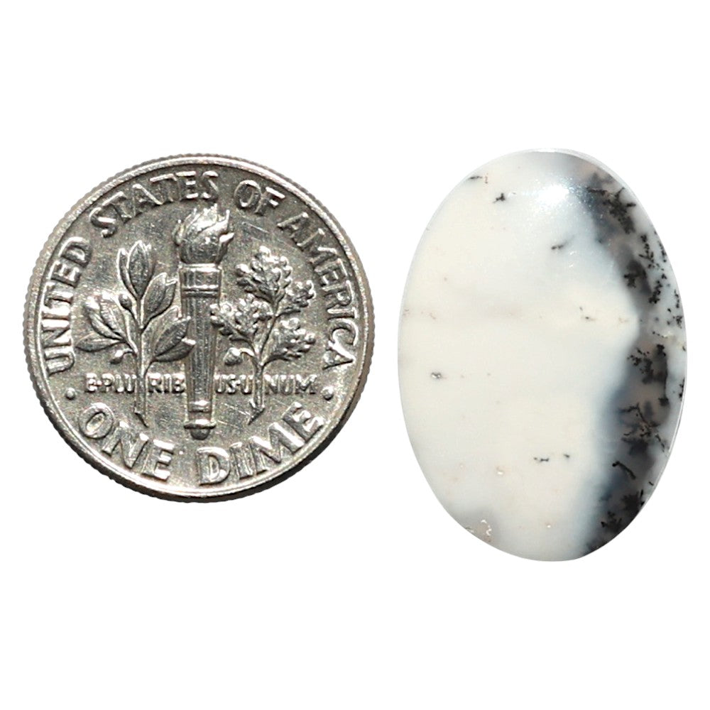 Natural Merlinite Dendritic Opal 14.8x21x5 mm Oval Shape Polished Gemstone LS99-010277