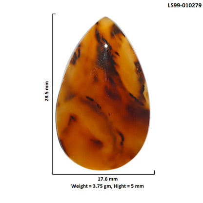 Natural Montana Agate 17.6x28.5x5 mm Pear Shape Polished Gemstone LS99-010279