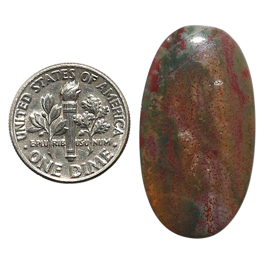 Natural Blood Stone 17x31.35x4 mm Oval Shape Polished Gemstone LS99-010292