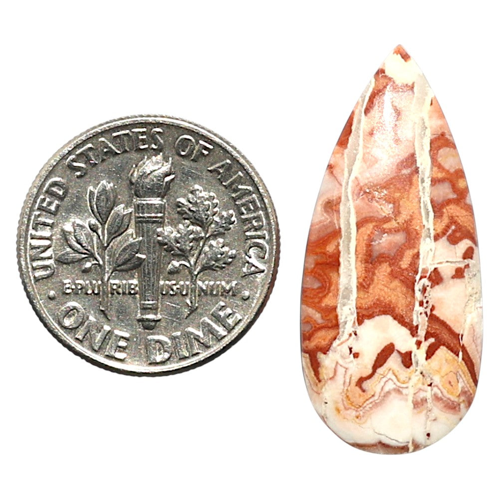 Natural Rosetta Picture Jasper 12.5x27.8x4 mm Pear Shape Polished Gemstone LS99-010309