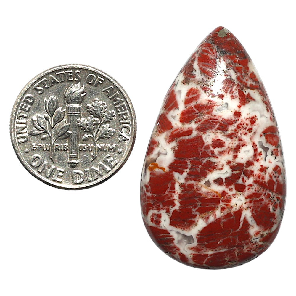 Natural Money Agate 20.7x34.4x6 mm Pear Shape Polished Gemstone LS99-010313