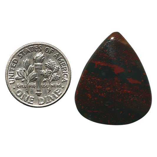 Natural Blood Stone 21x25.15x3.5 mm Pear Shape Polished Gemstone LS99-010326